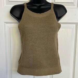 Textured Taupe Knit Tank • Crisscross Back Festival Boho Style